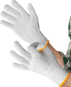 PUREVACY Cotton String Knit Gloves with Elastic Knit Wrist for Men & Women. Hand Protection for Warehouse; Gardening; BBQ